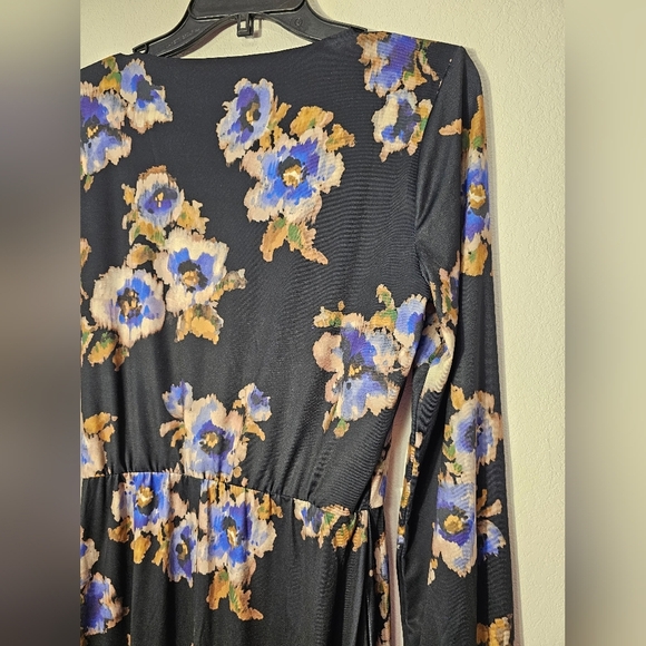 Nine Britton Floral Long Sleeve Maxi Polyester and Spandex Dress Women's Medium - Picture 6 of 6